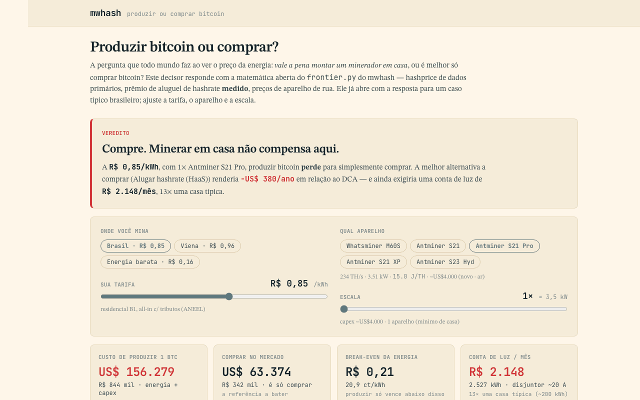 Screenshot of MINERAR