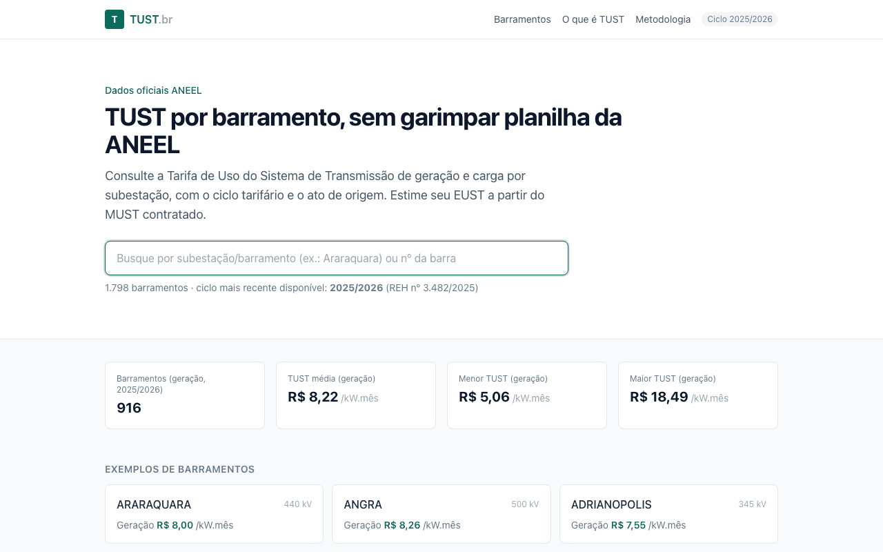 Captura de tela de TUST